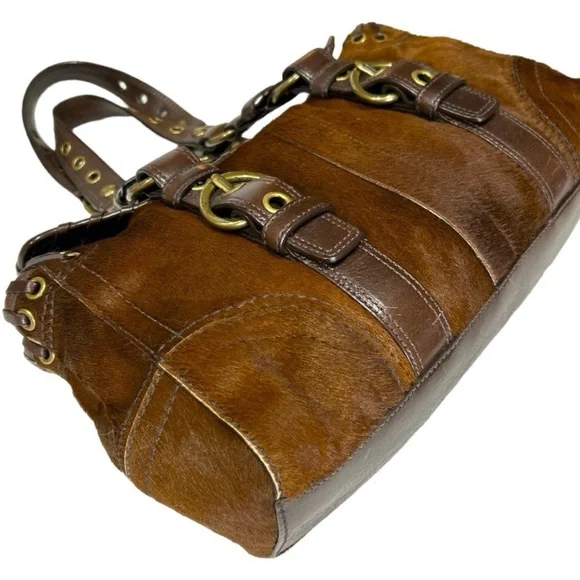 Coach Rare Limited Chelsea Abbey Calf Hair Satchel Brown Leather Laced Bag - Picture 8 of 14